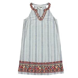 Savanna Jane Embroidered Boho Sleeveless Shift Dress Size Small